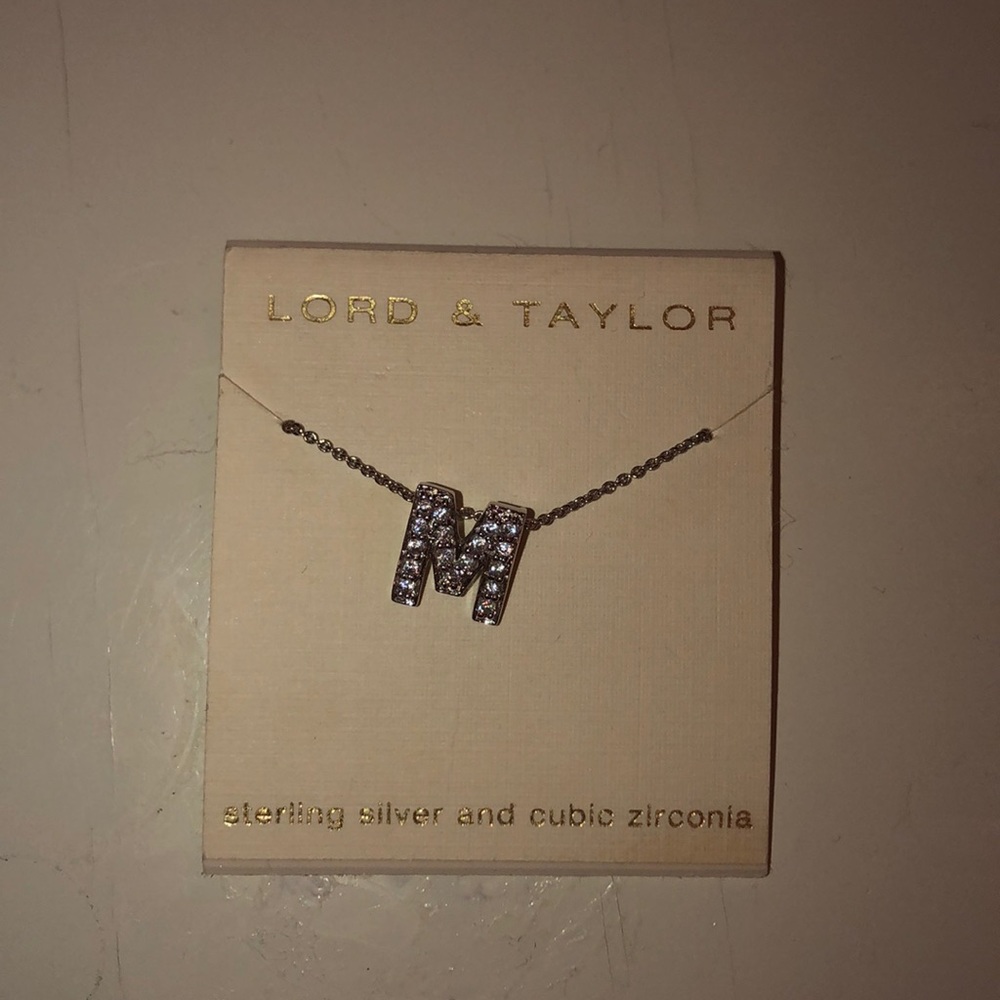 Sterling silver “M” Pendant necklace